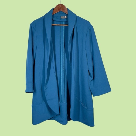 Anthracite by Muse teal oversized open front cardigan blazer jacket XL - Picture 10 of 12